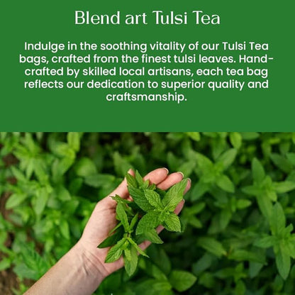 Tulsi Holy Basil Tea Bags 100 Count For Cognitive Balance & Overall Health Ayurvedic Tulsi With Antioxidants Caffeine Free Holy Basil Leaves Pyramid Herbal Tea Bags Support Digestion & Boost Immunity