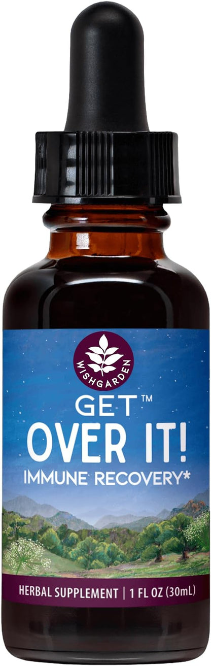 WishGarden Herbs Get Over It! - Herbal Immunity Recovery Supplement & Immune Booster Tincture, Provides Immunity Boost to Help Eliminate Stubborn Conditions, Immune Support, Lung Support, Biotic, 1oz