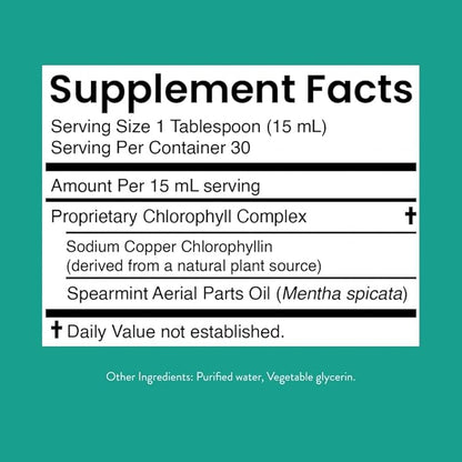 Nature's Sunshine Liquid Chlorophyll Extra Strength - Immunity Support, Detox & Cleanse, Chlorophyll Liquid Drops with Spearmint Oil, Natural Energy Boost, Internal Deodorant - 16 Fl Oz