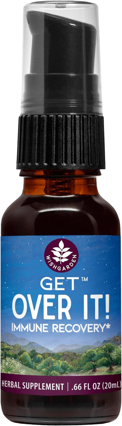 WishGarden Herbs Get Over It! - Herbal Immunity Recovery Supplement & Immune Booster Tincture, Provides Immunity Boost to Help Eliminate Stubborn Conditions, Immune Support, Lung Support, .66oz