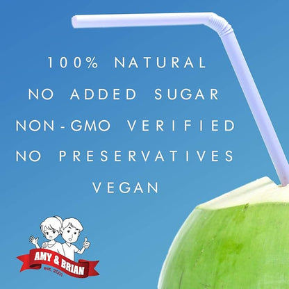 Amy & Brian Pure Coconut Water, 1 Liter (Pack of 6), Best Tasting Coconut Water, Non-GMO & No Added Sugar, Refreshing & Hydrating Real Coconut Water