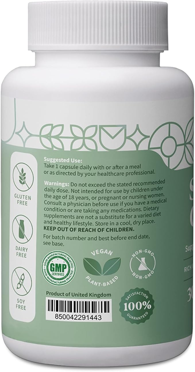 Pattern Wellness Sea Moss Complex - Organic Sea Moss, Burdock Root, Bladderwrack, Vitamin C, & Ginger Capsules - Immune Support, Digestive Health, Energy Support - Vegan, Non-GMO - 30 Capsules