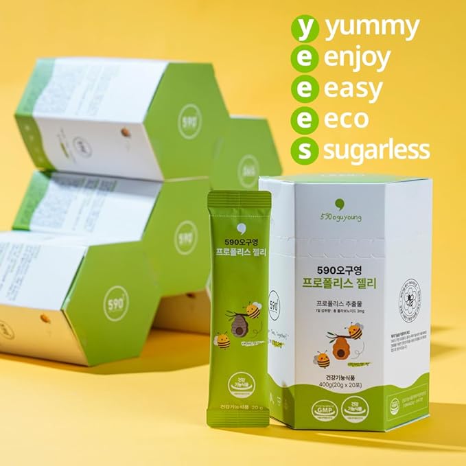 590Company Propolis Jelly Stick for Kids | Natural Bee Extract | Shine Muscat Flavor | Daily Routine Support | 20 Count