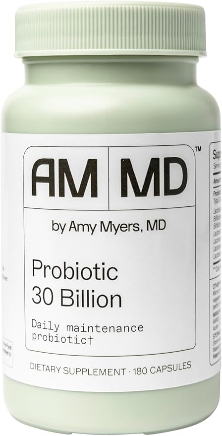 Amy Myers MD Best Probiotics 30 Billion CFU Per Capsule - for Women & Men - Powerful Combination of Doctor Approved Strains - Supports Healthy Digestion and Gut Bacteria Balance - One Month Supply