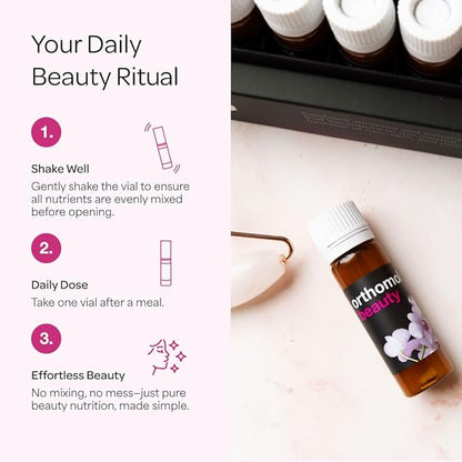 Orthomol Beauty, Women's Beauty Supplement, 7-Day Supply, Supports Hair, Skin, and Nail Health, Collagen Supplement with Coenzyme Q10
