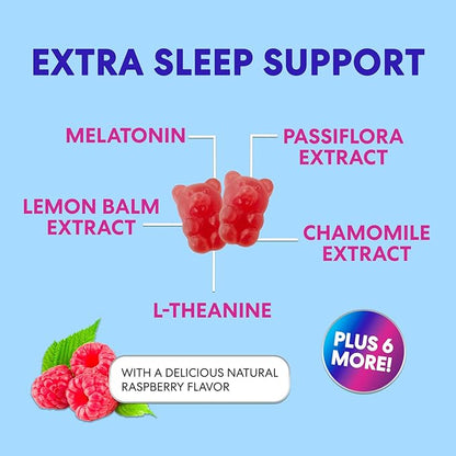 Sleep Gummies with Melatonin 12 mg - Extra Strength Sleep Vitamin Gummy, Natural Melatonin Gummy, Occasional Sleep Support Supplement for Adults, Vegan, Non-GMO, Gomitas para Dormir - 60 Gummies