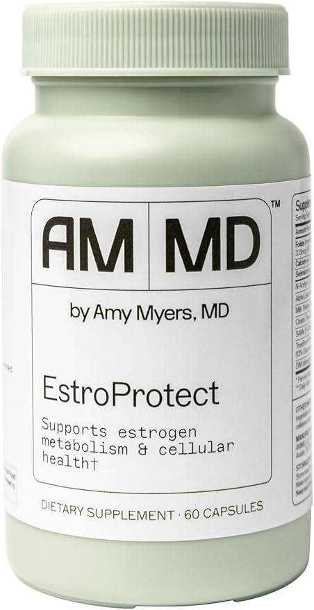 Amy Myers MD EstroProtect Supplement - Supports Estrogen Balance & Hormone Health - DIM, Calcium-D-Glucarate, Broccoli Seed Extract - 60 Capsules