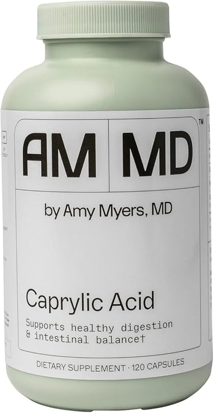 Amy Myers MD Caprylic Acid - Digestion Support Supplement for Intestinal Balance - Supports a Balanced Microbiome for Gut Health - Gluten-Free, Dairy-Free & Non-Soy - 120 Capsules (60 Servings)