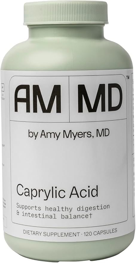 Amy Myers MD Caprylic Acid - Digestion Support Supplement for Intestinal Balance - Supports a Balanced Microbiome for Gut Health - Gluten-Free, Dairy-Free & Non-Soy - 120 Capsules (60 Servings)