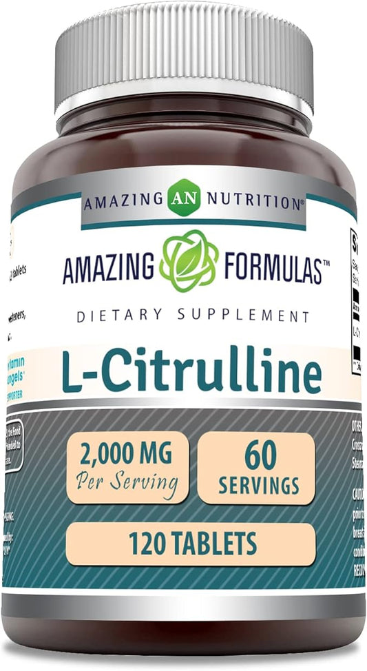 Amazing Formulas L Citrulline 2000mg Per Serving 120 Tablets Supplement | Amino Acid Supplement for Men & Women | Non-GMO | Gluten Free | Made in USA
