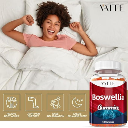 VAITE Boswellia Serrata Extract Gummies 1200mg – Joint Support Supplement with Indian Frankincense, Boswellic Acid, and Botanical Resin Extract, Vegetarian for Women and Men, Non-GMO, Gluten-Free