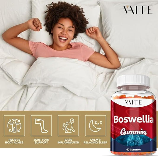 VAITE Boswellia Serrata Extract Gummies 1200mg – Joint Support Supplement with Indian Frankincense, Boswellic Acid, and Botanical Resin Extract, Vegetarian for Women and Men, Non-GMO, Gluten-Free