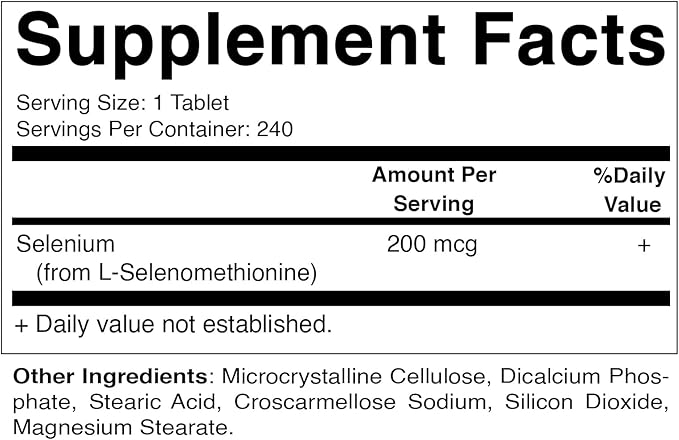 Vitamatic Yeast Free Selenium 200mcg as Selenomethionine Supplement Essential Trace Mineral with Superior Absorption 240 Tablets