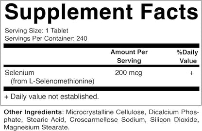 Vitamatic Yeast Free Selenium 200mcg as Selenomethionine Supplement Essential Trace Mineral with Superior Absorption 240 Tablets