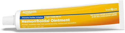 Amazon Basic Care Hemorrhoid Ointment, Hemorrhoid Treatment, Pain Relief, Relieves Burning, Itching and Discomfort, 2 ounce (Pack of 1)