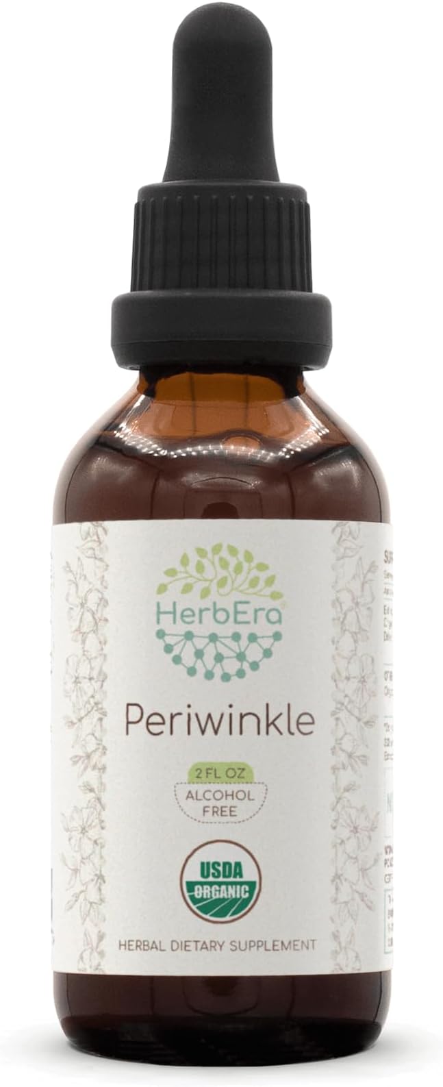 Periwinkle B60 USDA Organic Tincture | Alcohol-Free Extract, High-Potency Herbal Drops | Certified Organic Periwinkle (Vinca Major) Dried Herb (2 oz)