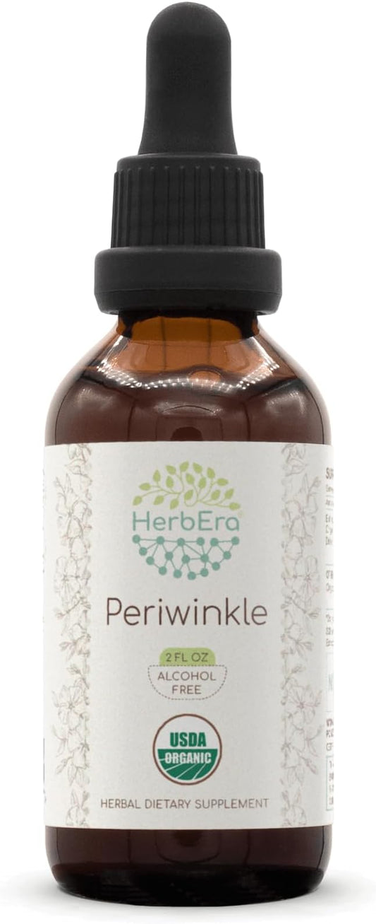 Periwinkle B60 USDA Organic Tincture | Alcohol-Free Extract, High-Potency Herbal Drops | Certified Organic Periwinkle (Vinca Major) Dried Herb (2 oz)