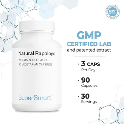 Supersmart - Natural Rapalogs (Advanced Formula) - with EGCg, Fisetin, Trans-resveratrol, Salicin, Curcumin Phytosome | Non-GMO & Gluten Free - 90 Vegetarian Capsules