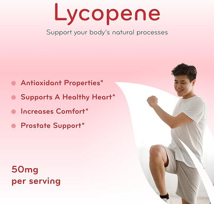 Tomato Based Lycopene Supplement - Extra Strength Lycopene 50mg Non-GMO Super Potent Antioxidant and Carotenoid Heart and Prostate Health Supplement for Men - Made in a cGMP US Lab (200 Servings)