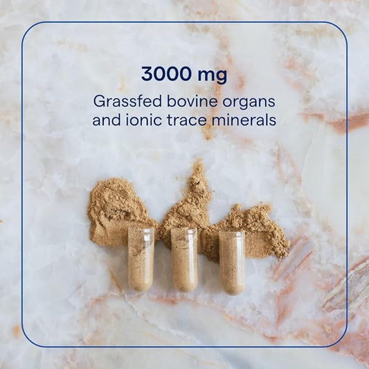 Trace Minerals Beef Organ, 600mg - Bone & Energy Health Support Supplement - Nutritional Supplement Aids Healthy Organs - Healthy Hearth & Immunity Support with Minerals - 180 Capsules (30 Servings)