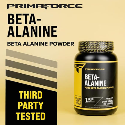 Primaforce Beta Alanine Powder, Unflavored, 1.5 kg - Gluten Free, Non-GMO Supplement for Men and Women