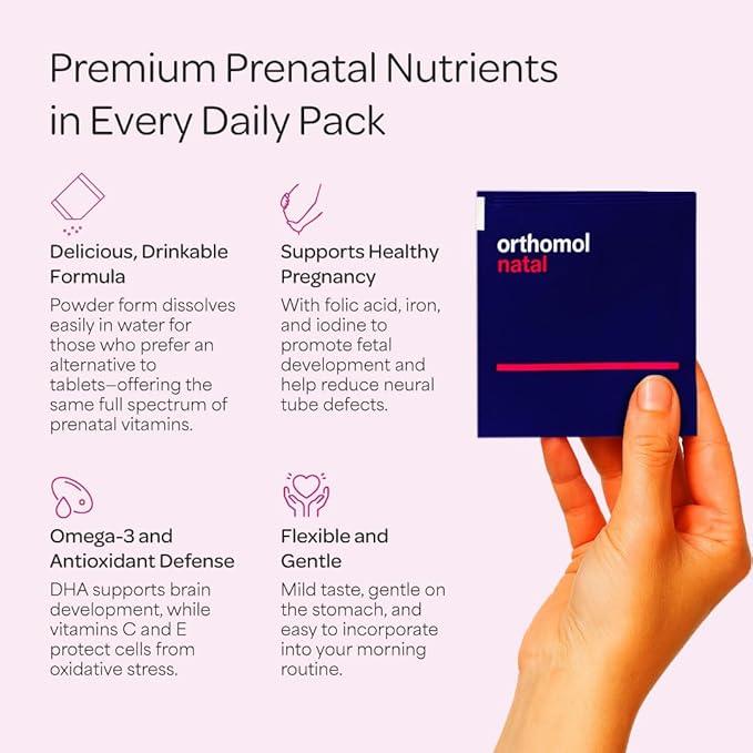 Orthomol Natal, Prenatal Nutritional Support for Fertility, Pregnancy and Lactation, Comprehensive Vitamins, Minerals & Essential Nutrients 30 Count (Pack of 1)