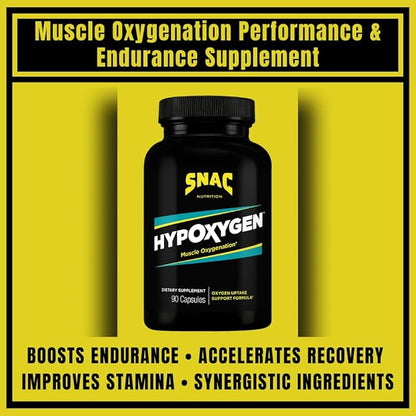SNAC HypOxygen - Muscle Oxygenation Performance & Endurance Supplement, Improves the Body’s VO2 Max & Assists with Recovery from High-Repetition Exercise, 90 Veggie Capsules (45 Servings)