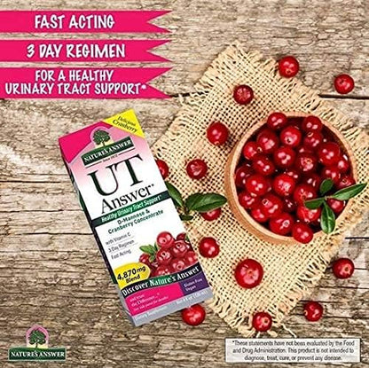 Nature's Answer UT Answer with D-Mannose 1955mg 90-Count | Urinary Tract & Bladder Support | Natural Detox | Gluten-Free, Vegan, Kosher | Single Count