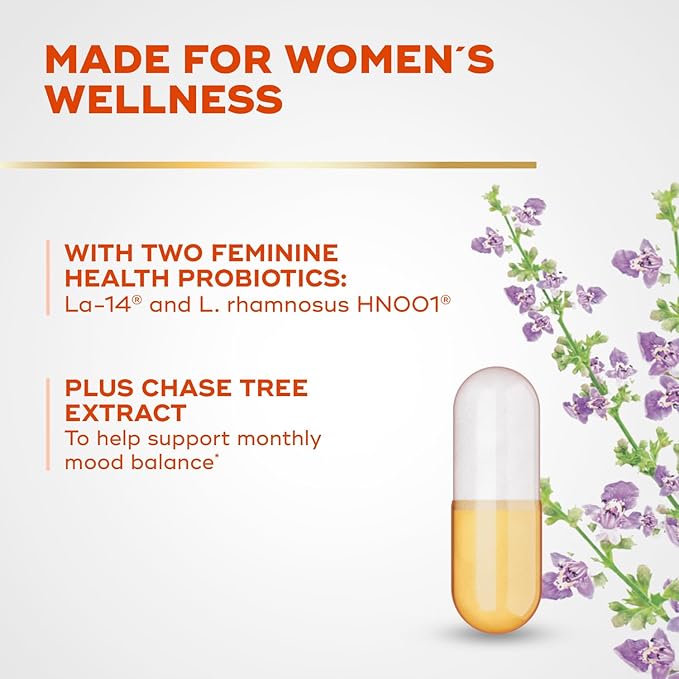 Align Probiotic, Women's Dual Action, Probiotics for Women, Multi-Strain Probiotic with Chaste Tree, Supports Feminine Health*, Relieves Occasional Bloating, Gas, Abdominal Discomfort*, 42 Capsules