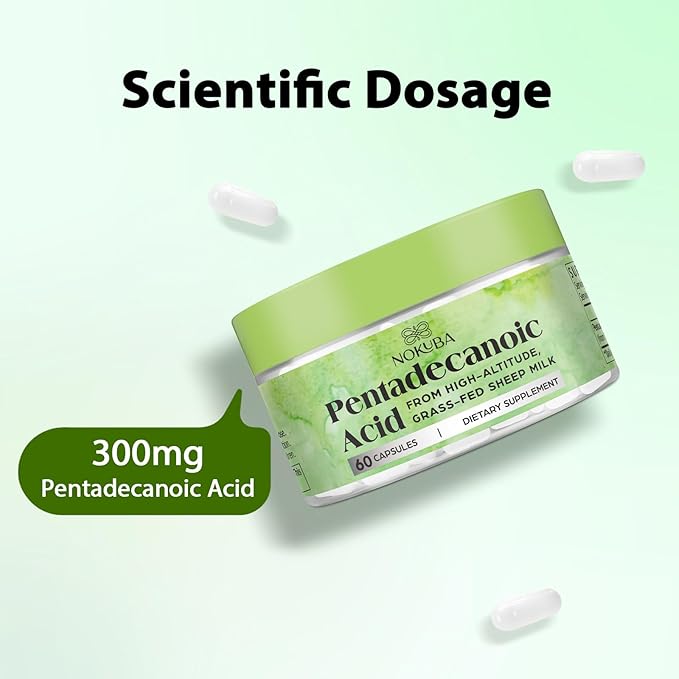 Pentadecanoic Acid | 300mg High-Altitude Sheep Milk Sourced | 60 Capsules