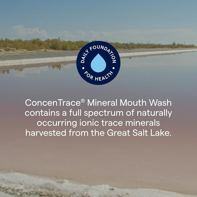 Trace Minerals | ConcenTrace® Mineral Mouth Rinse | Gentle Mouth Rinse, Fresh Breath | Alcohol Free, Certified Vegan, Gluten Free, Non-GMO | Mint | 10 oz
