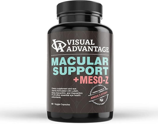 Visual Advantage® Macular Support + Meso-Z – Blue Light Eye Vitamin with Triple Antioxidants for Advanced Protection Against Digital Screens (60-Count)