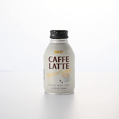 UCC Ready to Drink Caffe Latte, 8.79 FL OZ (Pack of 24), Delicious, Rich and Creamy, Convenient Bottled Coffee Drinks For On-the-Go, Imported from Japan