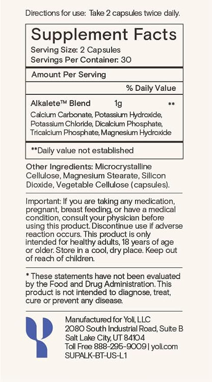 Yoli Alkalete - Calcium and Magnesium Supplement - 60 Capsules