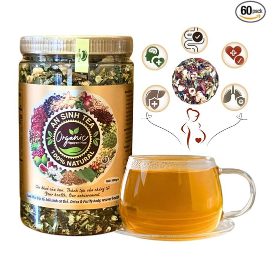 An Sinh Tea Herbal Tea Variety Pack - Liver Detox Tea - Sleep Tea For Bedtime - 60 cups - Non Caffeinated, Relax, Reduce Cholesterol, Migraine, Fatigue, Stress, Promoting Sleep