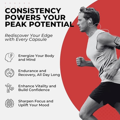 Vital Testo Booster - Natural Testosterone Support Supplement for Men | Promotes Energy, Stamina, and Vitality | Men’s Health | Made in USA | 30 Days Supply