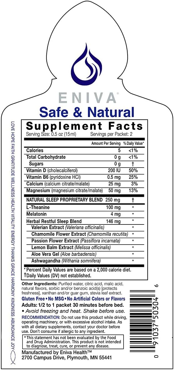 20 Packets of Natural Sleep Travel Single Serve Natural Sleep Aid, Feel Great in The Morning