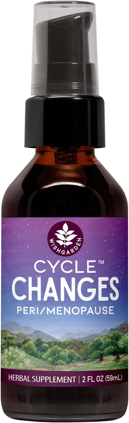 WishGarden Herbs Cycle Changes Herbal Menopause Support - Plant-Based Supplement w/Black Cohosh, Wild Yam & Vitex Supports Hormone Balance for Women in Transition from Perimenopause to Menopause, 2oz
