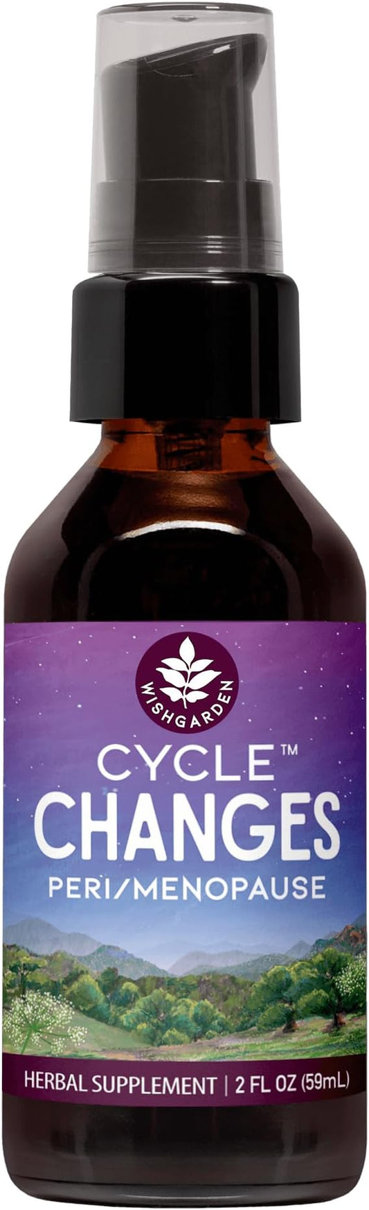 WishGarden Herbs Cycle Changes Herbal Menopause Support - Plant-Based Supplement w/Black Cohosh, Wild Yam & Vitex Supports Hormone Balance for Women in Transition from Perimenopause to Menopause, 2oz