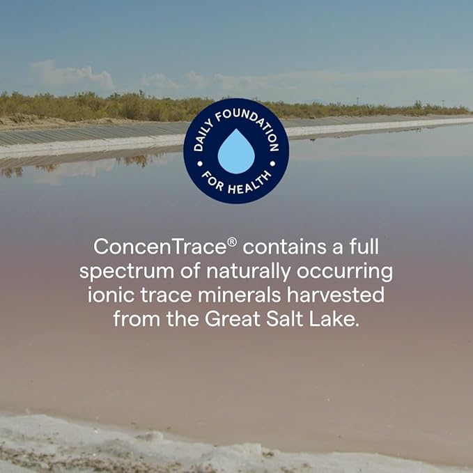 Trace Minerals ConcenTrace Trace Mineral Drops - Liquid Supplement for Bone & Joint Support - Aids Hydration & Electrolyte Restoration - Unflavored-Original, 8 fl oz (96 Servings)