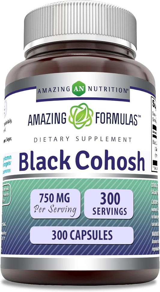 Amazing Formulas Black Cohosh Supplement | 750 Mg per Serving | 300 Capsules | Non-GMO | Gluten-Free | Made in USA