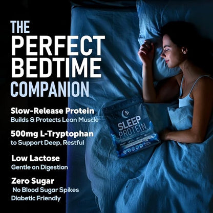 Sleep Protein™ Nighttime Sleep Drink, Melatonin-Free Sleep Aid, with 20g Milk Protein Isolate, Magnesium, GABA, L-Theanine, L-Tryptophan & 5-HTP, Vanilla Lavender, Calming Sleep + Muscle Recovery
