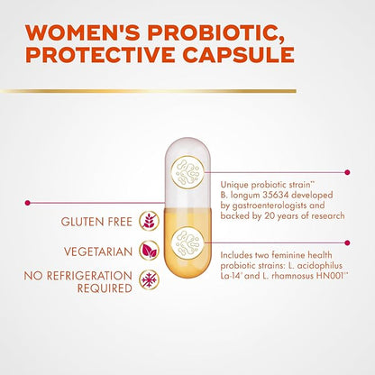 Align Probiotic, Women's Dual Action, Probiotics for Women, Multi-Strain Probiotic with Chaste Tree, Supports Feminine Health*, Relieves Occasional Bloating, Gas, Abdominal Discomfort*, 42 Capsules