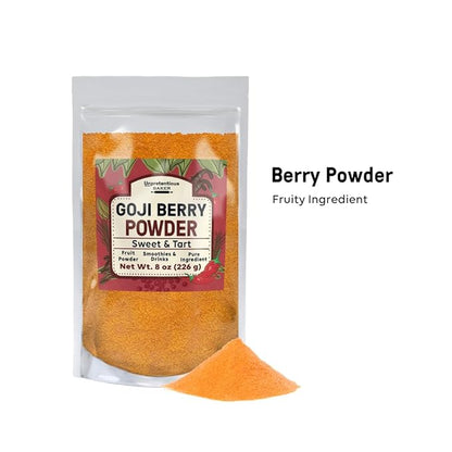 Unpretentious Goji Berry Powder, Drink & Smoothie Mix-in, Sweet & Tart, Fruity Ingredient (8 Ounce)