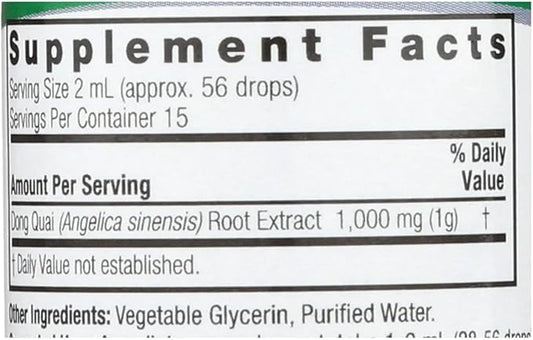 Nature's Answer Dong Quai Womens Support Supplement - Female Hormonal Support, Female Wellness Supplement, Liquid Extract, Alcohol Free, Gluten Free, Kosher - 1 oz