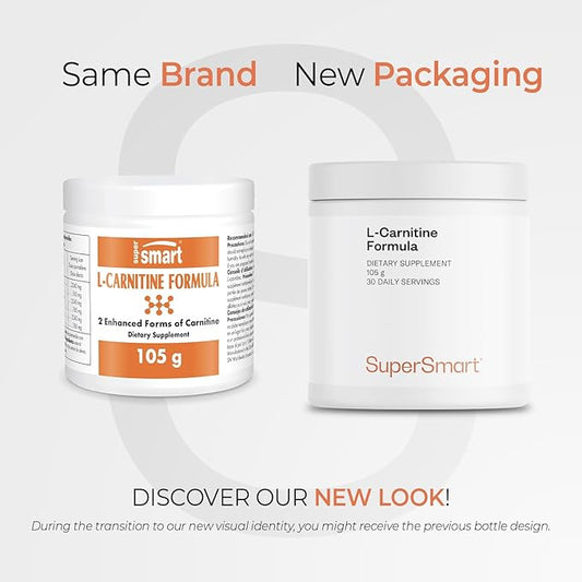 Supersmart - L-Carnitine Formula (Natural Lemon Flavor) - 2-in-1 with Acetyl L-Carnitine & L-Carnitine Tartrate Powder - Amino Acids Complex Supplement | Non-GMO & Gluten Free - 105 g