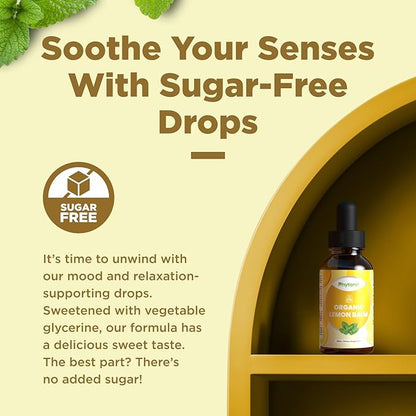 Organic Lemon Balm Leaf Liquid Extract for Immune Support - Lemon Balm Tincture for Mood & Relaxation Support - Organic Tincture Leaf Drops for Adults & Kids Dietary Supplement - 2OZ - 2 Pack
