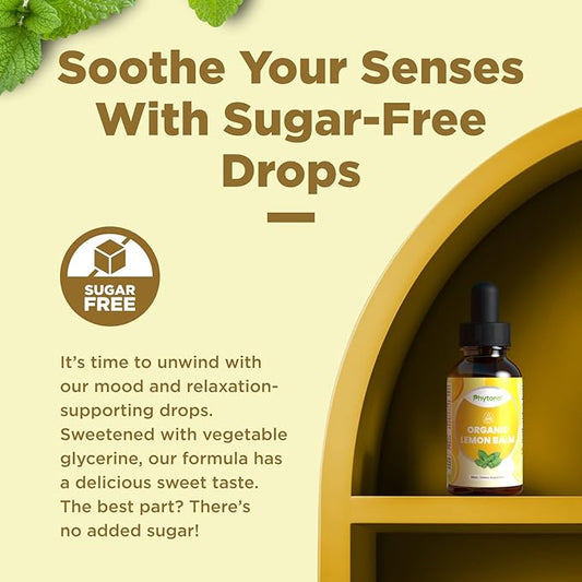 Organic Lemon Balm Leaf Liquid Extract for Immune Support - Lemon Balm Tincture for Mood & Relaxation Support - Organic Tincture Leaf Drops for Adults & Kids Dietary Supplement - 2OZ - 2 Pack