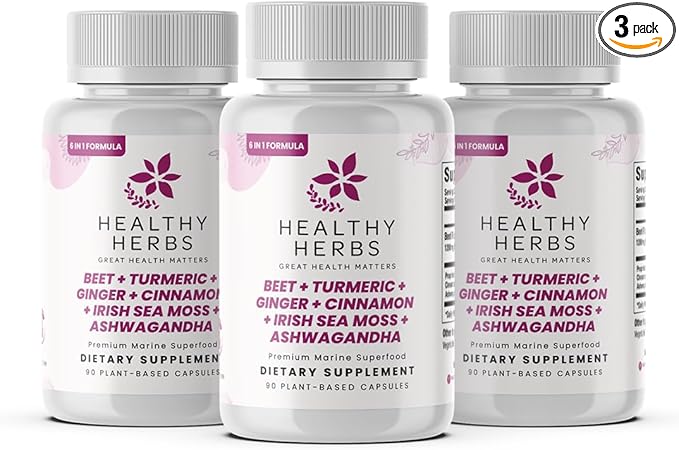 Wildcrafted Sea Moss Capsules | 1950mg BATCG-6 "Heart Complex Advanced Sea Moss Superblend | US-Made, Vegan, Non-GMO, Easy-Swallow (3-Pack)