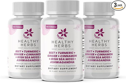 Wildcrafted Sea Moss Capsules | 1950mg BATCG-6 "Heart Complex Advanced Sea Moss Superblend | US-Made, Vegan, Non-GMO, Easy-Swallow (3-Pack)